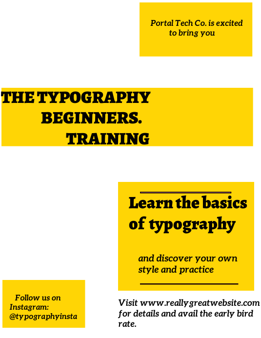 Type Lesson Poster Typography beginners training poster Template | PosterMyWall