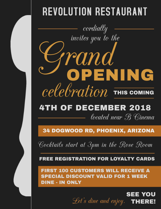 Typography Grand Opening Flyer Template | PosterMyWall