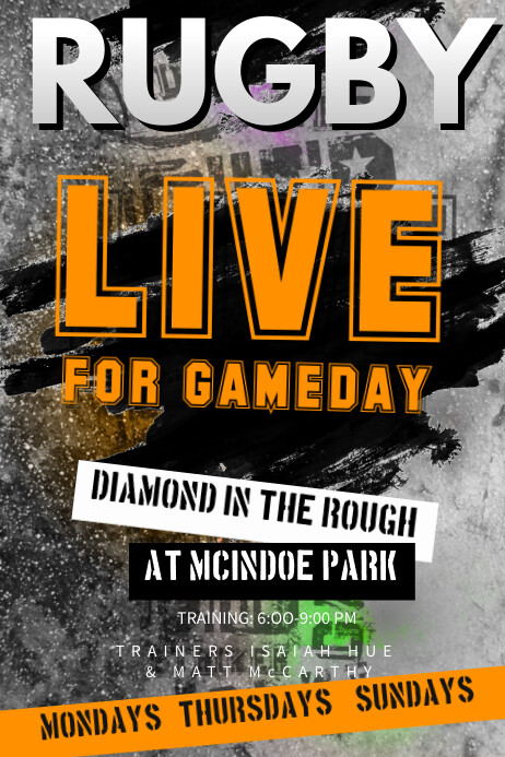 Local Rugby Fixture Poster Typography Rugby Poster Template | PosterMyWall