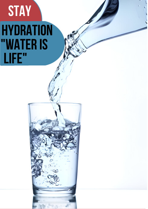 Typography Stay Hydration A4 Template | PosterMyWall