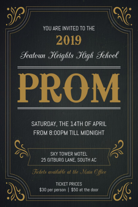 Typography themed Prom Invitation Flyer Template | PosterMyWall