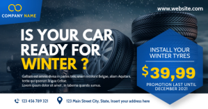 tyre advertisement winter Facebook 广告 template