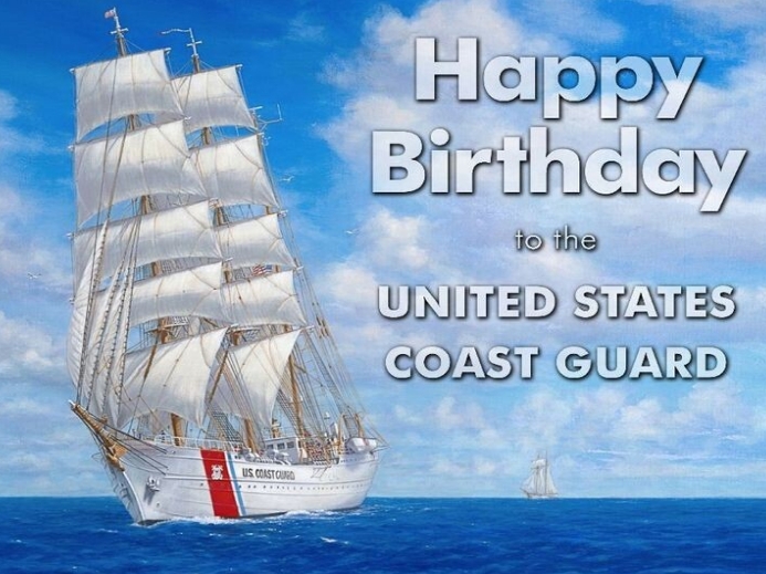 U.S. Coast Guard Birthday ป้ายสนาม template