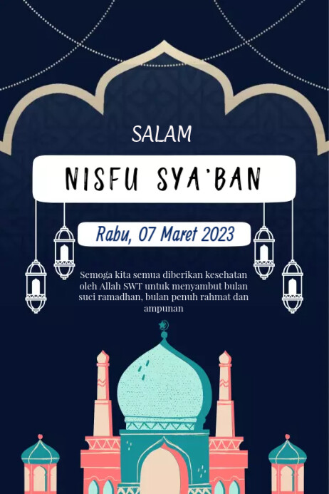 ucapan salam Nisfu sya'ban Template | PosterMyWall