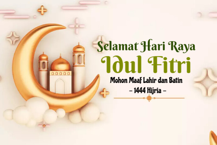 UCAPAN SELAMAT HARI RAYA IDUL FITRI Poster template