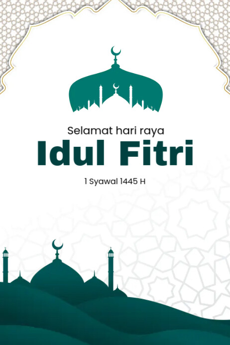 UCAPAN SELAMAT IDUL FITRI 1445H Poster template