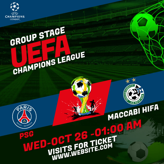 UEFA Champion League Social Media Post Publicação no Instagram template