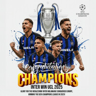 UEFA Champions League 2025 Winner Square (1:1) template