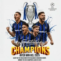 UEFA Champions League 2025 Winner Square (1:1) template