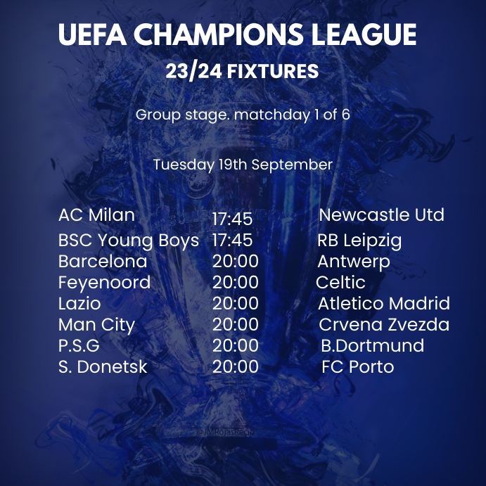 Copy of UEFA CHAMPIONS LEAGUE | PosterMyWall