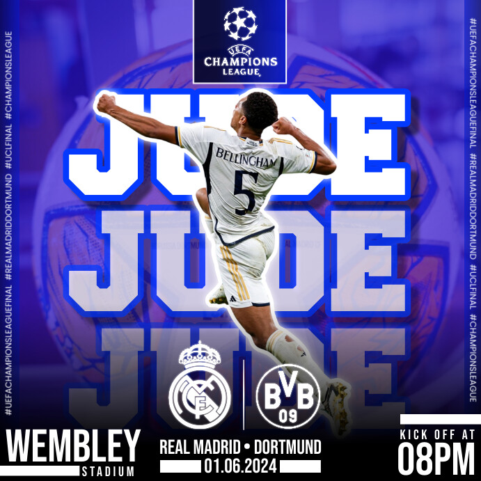 Copy of UEFA CHAMPIONS LEAGUE FINAL 2024 REAL MADRID | PosterMyWall