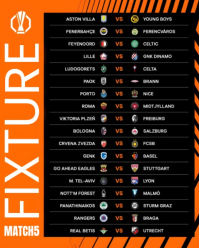UEFA EUROPA LEAGUE MATCH FIXTURE Instagram Portrait template