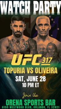 UFC 317: Ilia Topuria vs Charles Oliveira Watch Party Instagram Post Template Instagram-verhaal
