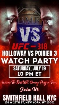 UFC 318: Max Holloway vs Dustin Poirier BMF Championship Watch Party Templates Instagram Reel