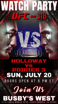 UFC 318: Max Holloway vs Dustin Poirier MMA Watch Party Instagram Post Template