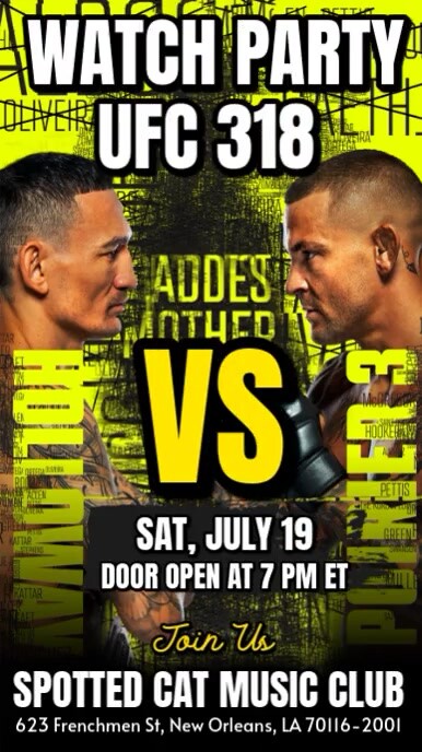 UFC 318 Boxing 2025: Holloway Vs Poirier 3 Watch Party Instagram Template