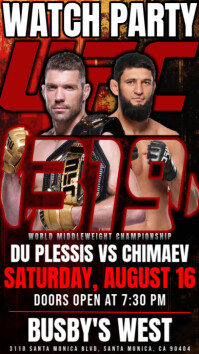 UFC 319: Dricus Du Plessis vs Khamzat Chimaev Watch Party Instagram Post Template