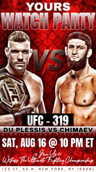 UFC 319: Du Plessis vs Chimaev Watch Party  Template Instagram 快拍