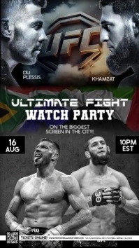 UFC 319 watch party Design Template Instagram Story