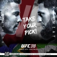 UFC 319 Watch party event square design template