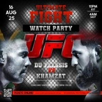 UFC 319 Watch Party Invitation Template Square (1:1)
