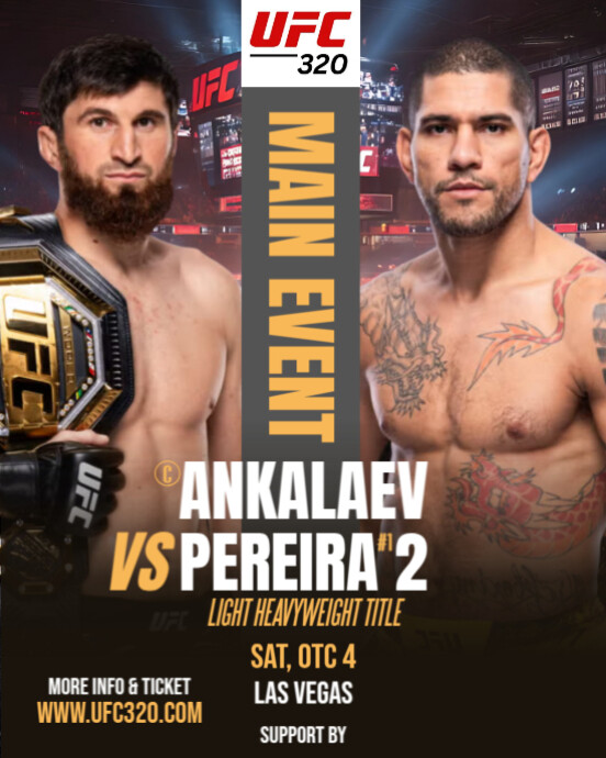 UFC 320 Main Event Ankalaev Vs Pereira 2 Instagram Portrait template