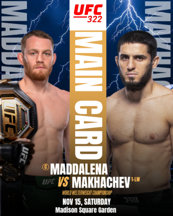 Plantilla de Ufc 322 Della Maddalena Vs Islam Makhachev Instagram ...