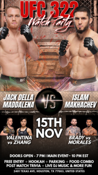 UFC 322: Della Maddalena vs Makhachev Watch Party Instagram Post Template