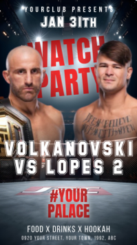 Ufc 325 Watch Party : Volkanovski Vs Lopes 2 Instagram Story template