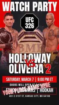 UFC 326: Max Holloway vs. Charles Oliveira 2 Watch Party Instagram Story Video Template