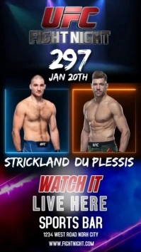 ufc fight night 297 bar ad instagram story template