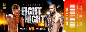 Ufc fight night event printable ticket templates Portada de Facebook