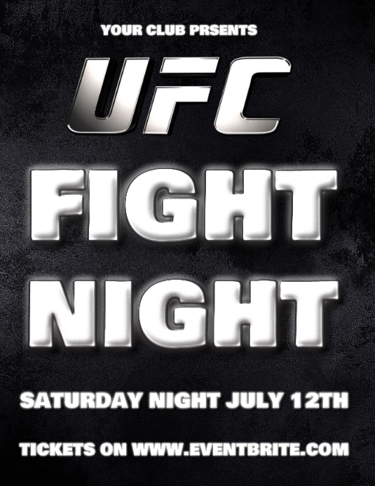 UFC FIGHT NIGHT FLYER Template PosterMyWall