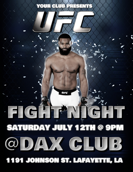 UFC FIGHT NIGHT FLYER TEMPLATE PosterMyWall
