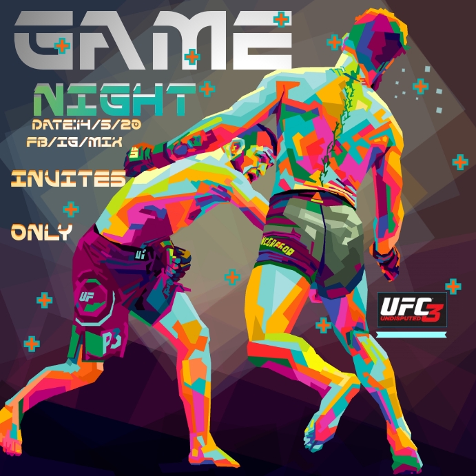 UFC GAME NIGHT Instagram Post template