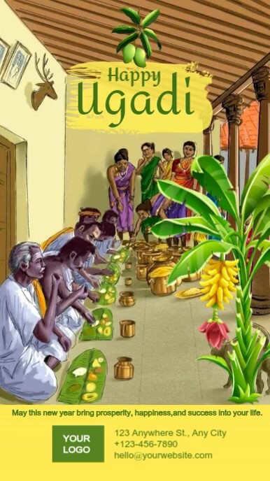 Ugadi tamil ugadi tamil new year free digital cartoon template Instagram Reel