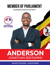 Uganda NUP election campaign poster Volantino (US Letter) template