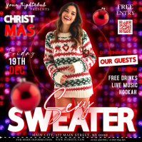 Rosso Christmas Sweater Party Kvadrat Template