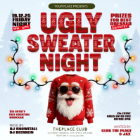 UGLY CHRISTMAS SWEATER DESIGN TEMPLATE Square (1:1)