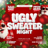 UGLY CHRISTMAS SWEATER design TEMPLATE Cuadrado (1:1)