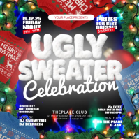 UGLY CHRISTMAS SWEATER design TEMPLATE Square (1:1)