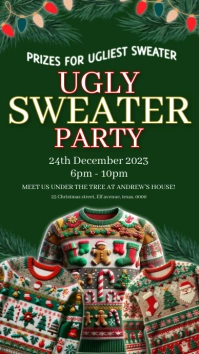 UGLY CHRISTMAS SWEATER PARTY DESIGN TEMPLATE Instagram Story