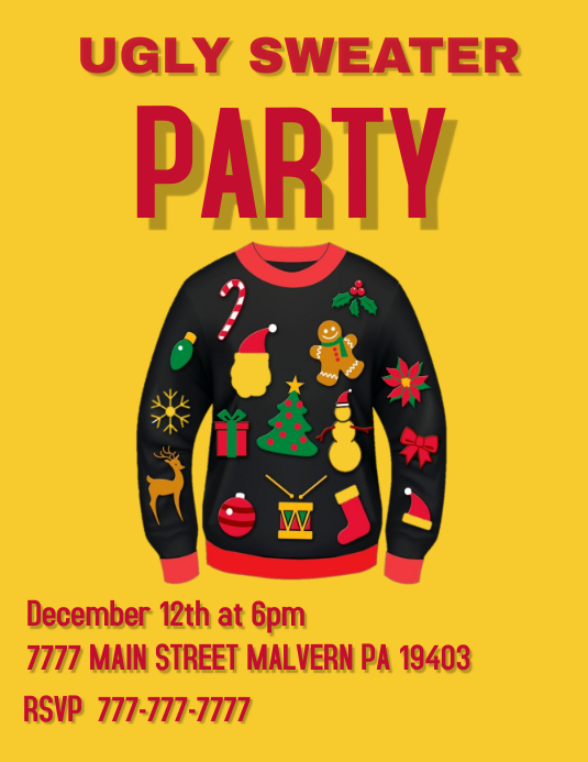 UGLY CHRISTMAS SWEATER PARTY Template PosterMyWall
