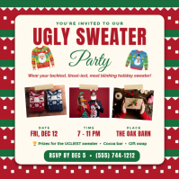 Hvid Ugly Sweater Party Iphosti le-Instagram Template
