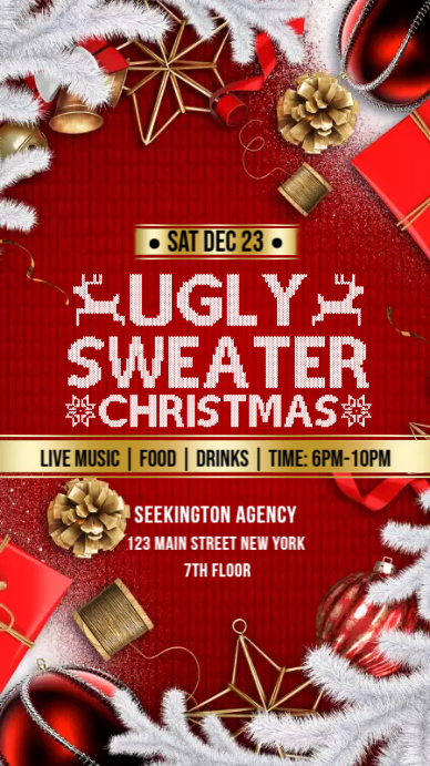 Ugly Sweater Christmas Flyer Template Instagram Story