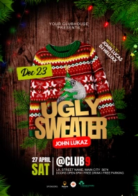 ugly sweater Christmas party A4 template