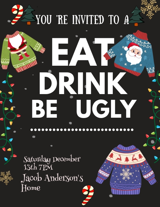 Ugly Sweater Christmas party Template PosterMyWall