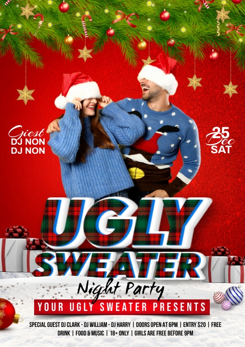 Ugly Sweater Template PosterMyWall