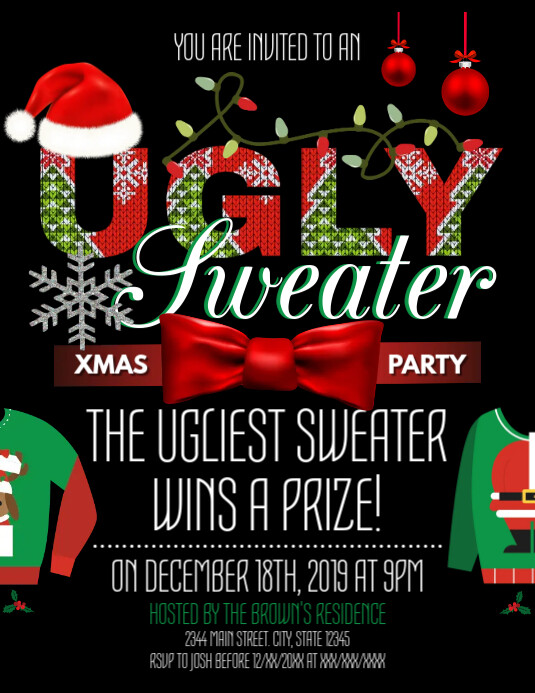 UGLY SWEATER Template PosterMyWall