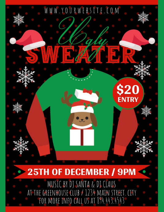 Ugly Sweater Template PosterMyWall